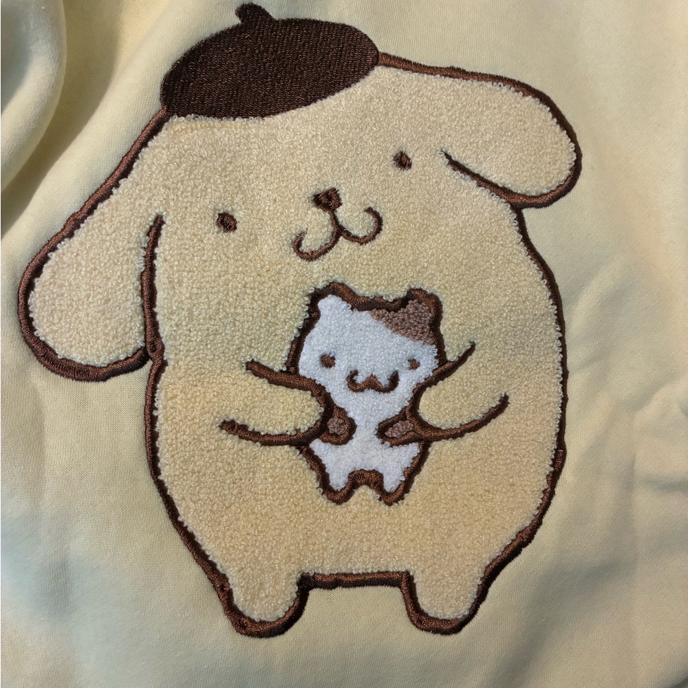 Pom Pom Purin yellow Hoodie - Picture 3 of 9